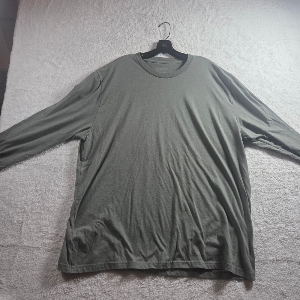 Fresh Clean Threads Mens 3XL Green Long Sleeve Crew Neck T Shirt Casual Basic